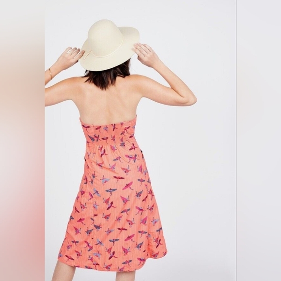 Free People Sunshine of Your Love Strapless Parrot Print Dress 6 - Picture 3 of 15